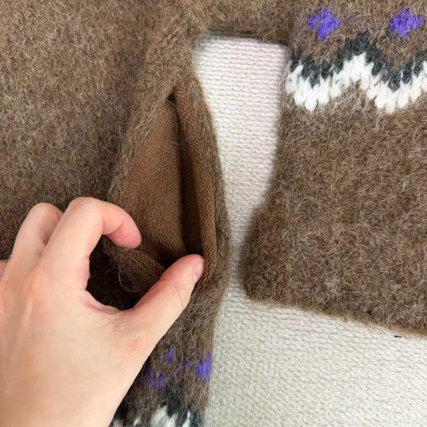 Beaker Nordic Pattern Wool Knit Jacket Women Pre-… - image 1