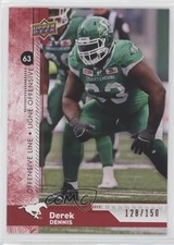 2018 Upper Deck CFL Red 128/150 Derek Dennis #158 0ft7