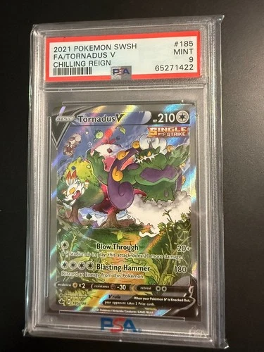 2021 Pokémon Tornadus V 185/198 Full Art Holo PSA 9