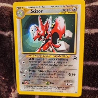 Stage 1 Scizor HP 140 Punishing Scissors Attack Rarity Silver Pokemon Card
