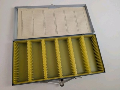 Vintage Smith-Victor 35mm Slide Storage Case Metal Box Holds 150 Photo Slides