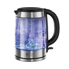 Russell Hobbs 1.7L Glass Kettle 3kW Fast Boil LED Illuminating Black 2400W