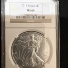 (2) two 2015 U.S. SILVER EAGLES 1 oz. ONE DOLLAR bullion
