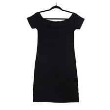 Old Navy Womens Black Ribbed Off The Shoulder Bodycon Mini Dress Size M