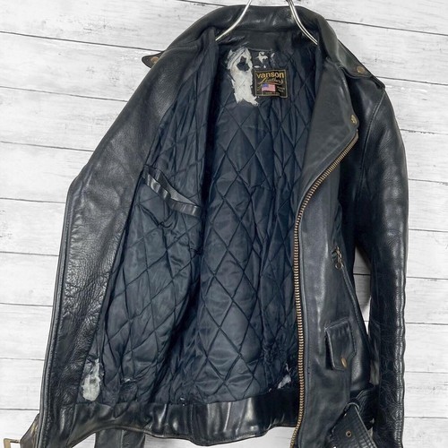 Chaqueta Vanson Double Rider Negra Estilo Clásico Talla 36 Usada Auténtica Excelente JAPÓN - Imagen 7 de 24