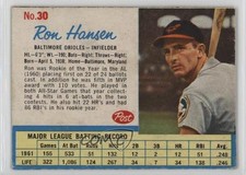1962 Post Ron Hansen (At-Bats in 6th line) #30 9u0