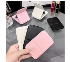 Small Folding Mirror Pure White Portable for Purse,Travel,Student 7x10.5cm