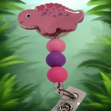 Badge Reel Happy Stegosaurus