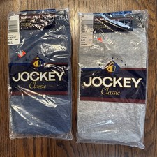 2 NWT Vintage Mens Jockey Low Rise Brief Classic Size 38 2000 Gray Navy Stripe