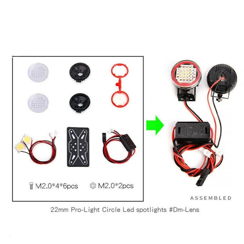 2 LED Light Headlight Bracket for Axial SCX10 AXI03007 90046 TRX4 GEN8 1/10 RC - Image 2 of 4