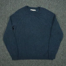 Outerknown Sweater Mens Medium Blue Cashmere Wool Crew Neck Long Sleeve