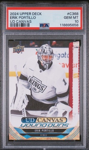 2024-25 Upper Deck Extended Series Ud Canvas Young Guns Erik Portillo PSA 10  - Picture 1 of 3