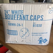 24  White Bouffant Caps 1000 Pack New DBWH-24...