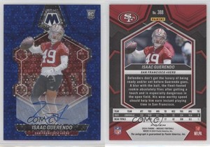 2024 Panini Mosaic Rookies No Huddle Blue Prizm Auto Isaac Guerendo Rookie RC