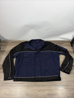 Engelbert Strauss Work Jacket Men's Size XL Blue Black Canvas German Workwear