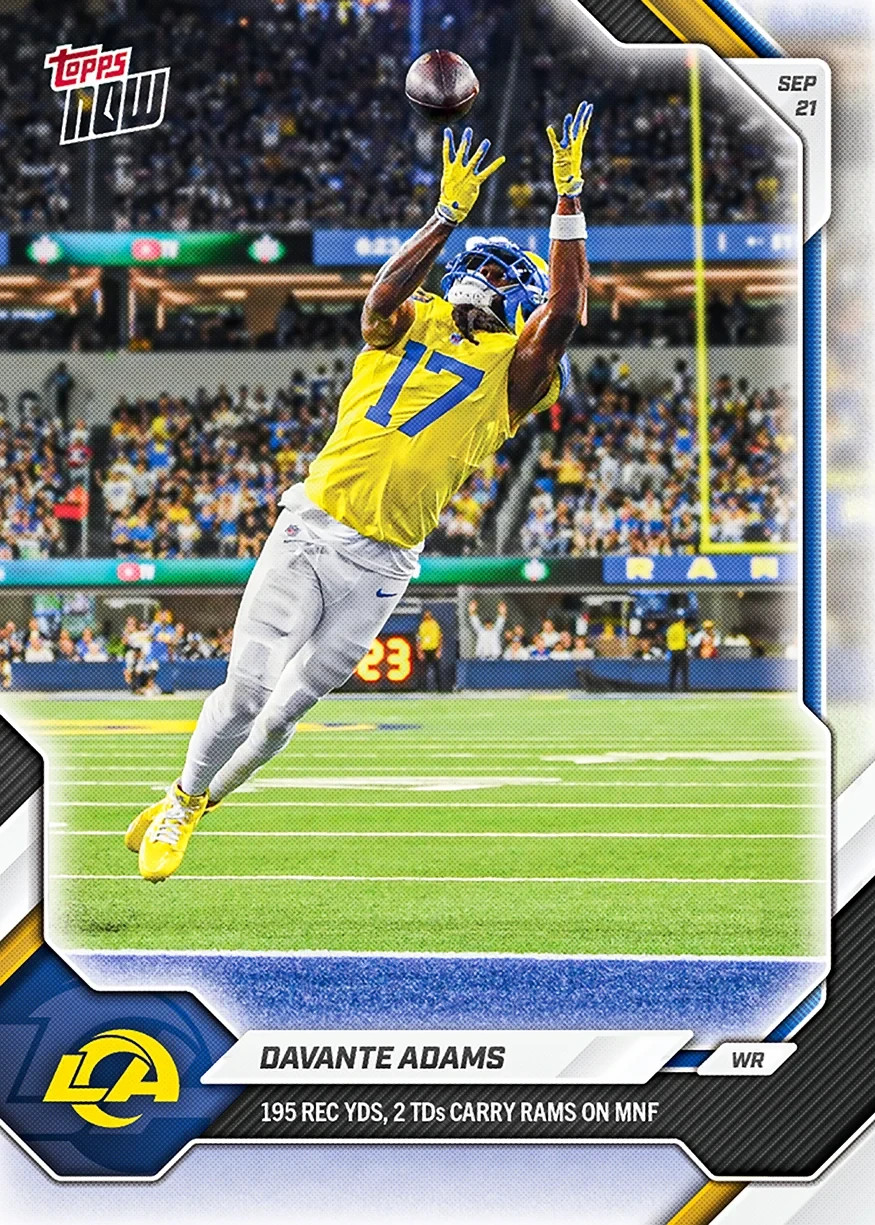 Davante Adams 195 REC YDS 2 TDs MNF - 2026-27 NFL Topps NOW - Card 28 Presale
