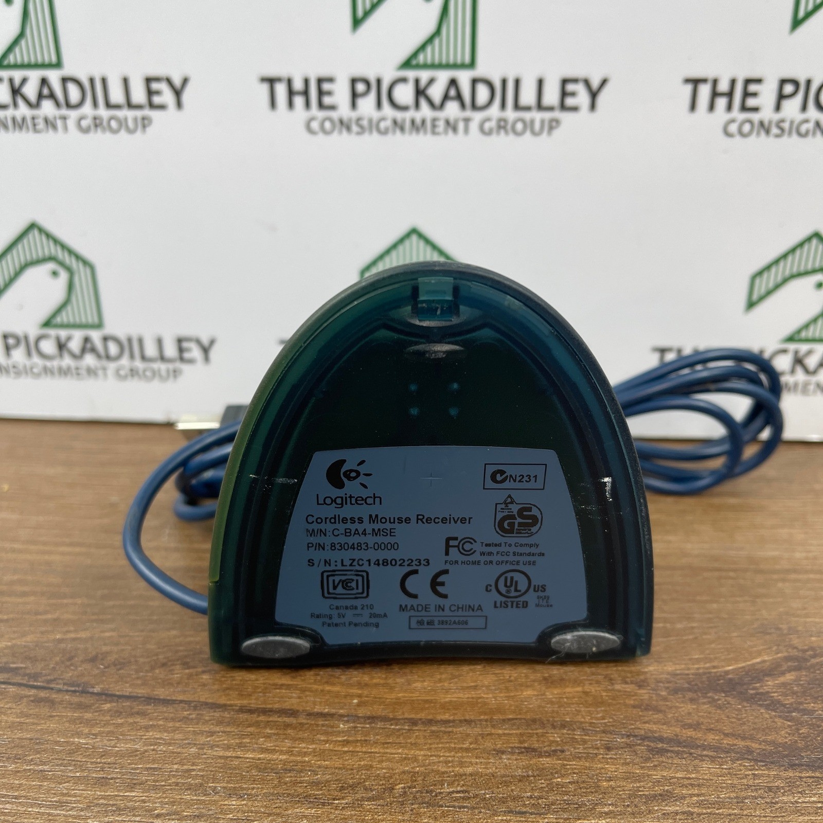 Logitech Cordless Mouse Receiver C-BA4-MSE USB Wireless Base 830483-0000 Green