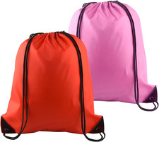 2Pcs Drawstring Bags Bulk, Drawstring Backpack Pink Red String Backpack Cinch Sa