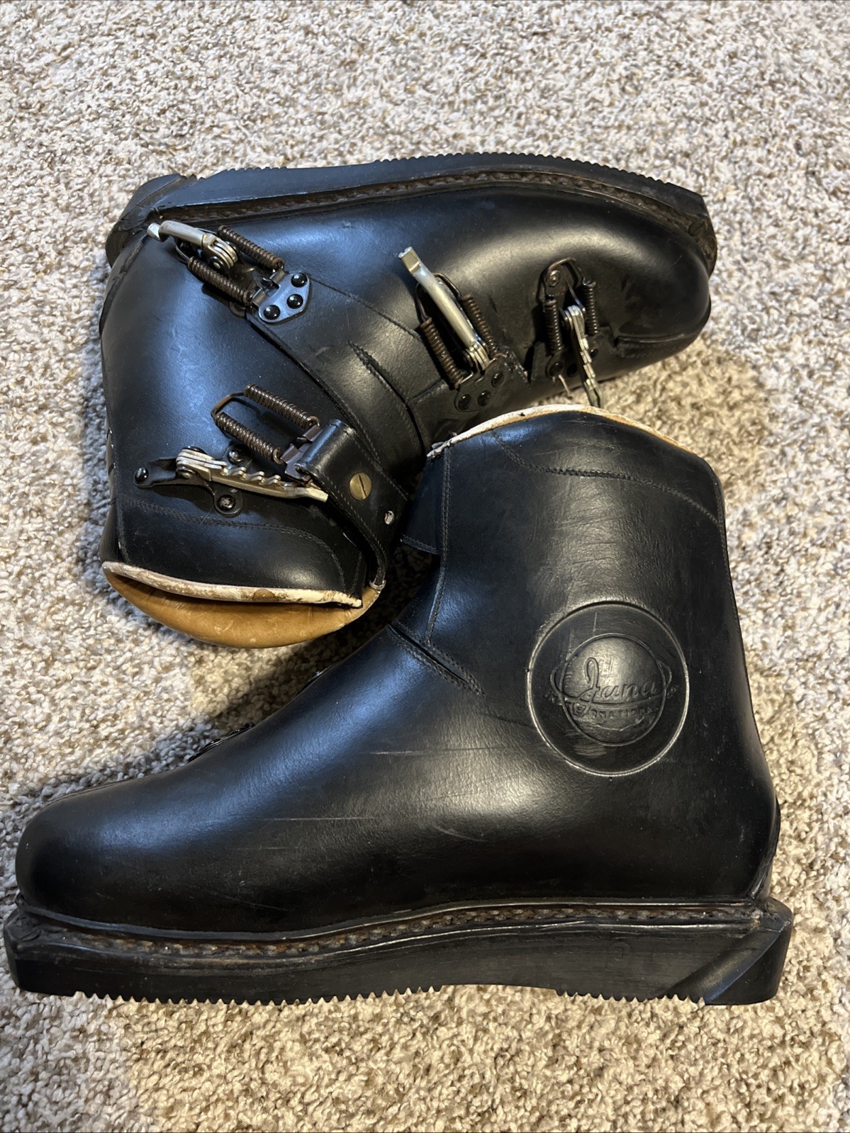 SALOMON Scarponi da sci Slalom Pirelli 'JANA' vintage in pelle Made in Italy taglia 8