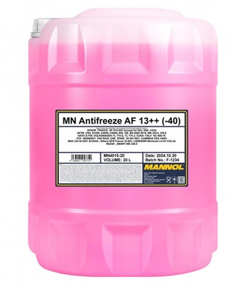 Mannol 4015 AF13++ Antifreeze (-40°C) Kühlerfrostschutz 20L VW TL 774 G TL 774 J