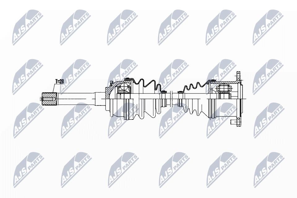 NTY Drive Shaft NPW-MS-082 For Mitsubishi Front Axle Right, 523mm