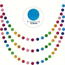 Wool Felt Ball Garland Pom Pom Garland Hanging String Handmade Party Room Decor