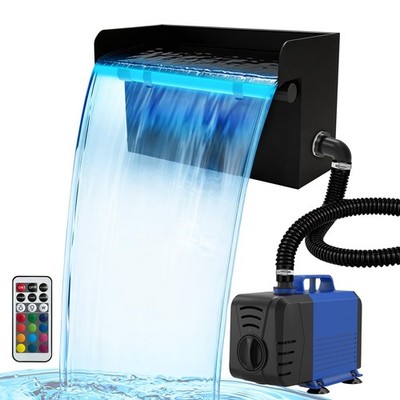 Pond Waterfall Spillway Kit, 8 inch Stainless Steel Spillway with Remote Cont...