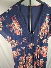Torrid Floral Crochet Lace Trim Midi Dress Sz 4x Flutter Sleeve Garden Party