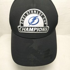 Tampa Bay Lightning Snapback Hat 2021 Stanley Cup Champions NHL Black Camo Bill