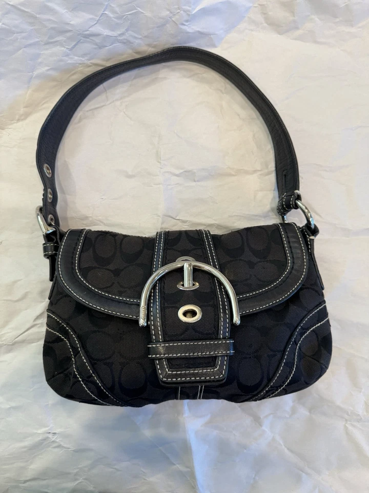 Coach 10297 Vintage Soho Black Signature C Canvas Shoulder Tote Bag COLLECTOR - Image 2 of 4