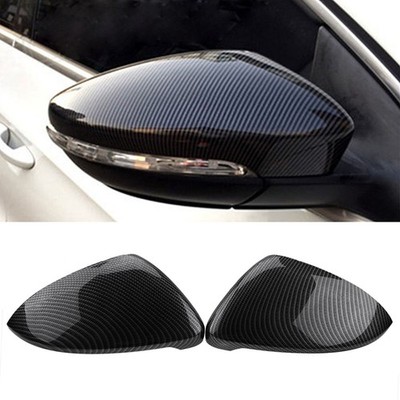 For VW Golf 7 MK7 GTi GTD 2X Carbon Black Side Mirror Cap Housing / Mirror Cover