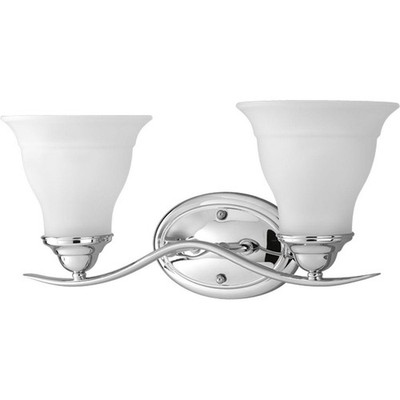 Progress Lighting, P3191-15, Trinity, Chrome 2 light Vanity Light, Dimmable, NIB