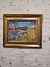 Sunrise in Trumansburg – Finger Lakes Landscape – Original Oil Painting – Framed
