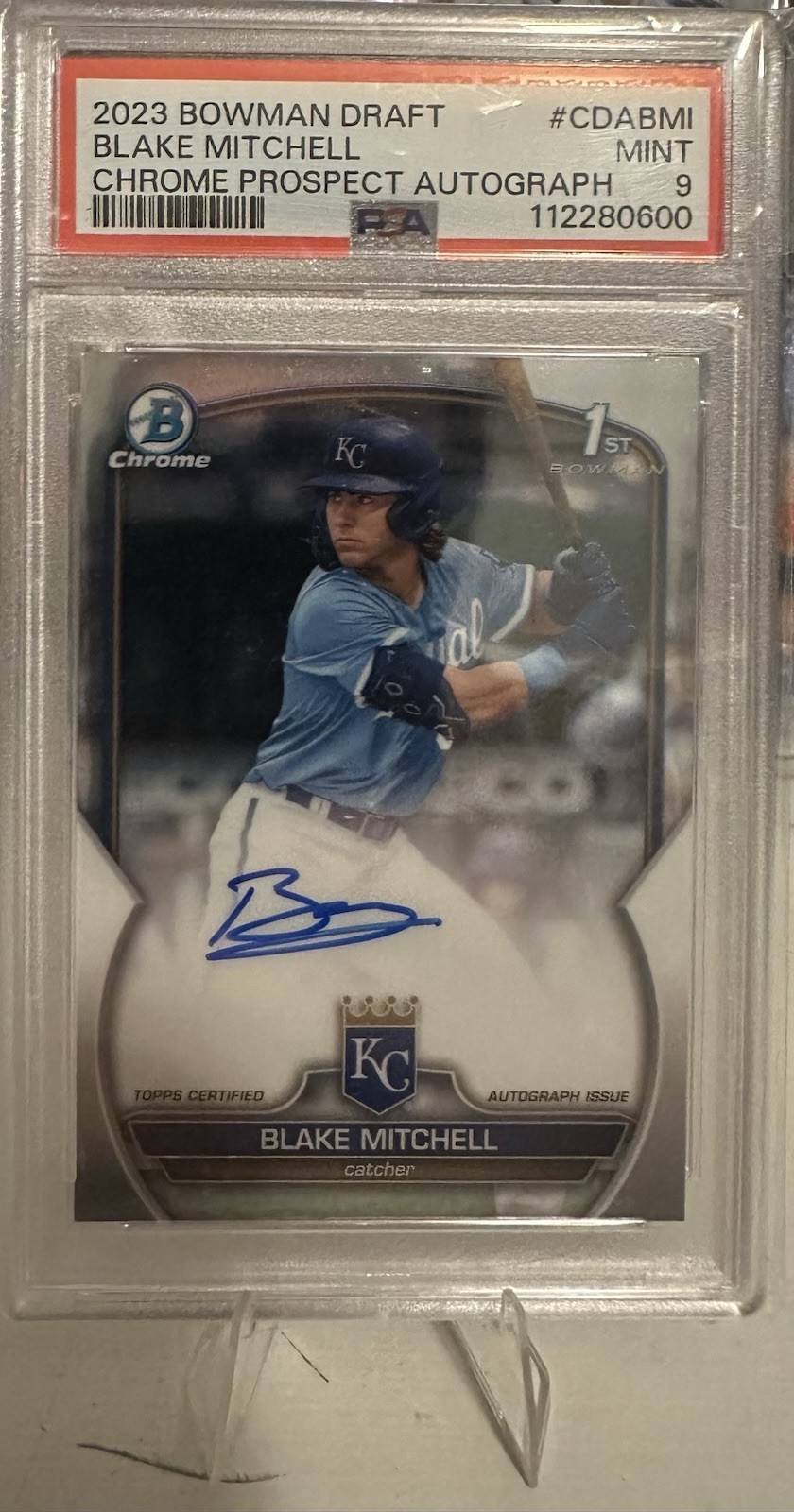 2023 Bowman Draft Blake Mitchell Chrome Prospect Autographs #CDA-BMI 1st PSA 9