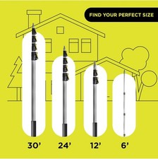 DOCAZOO 30’ Telescopic Pole for Cleaning - Window Cleaning Kit,Ceiling Cleaning,