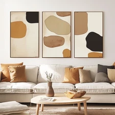 Hand-painted Oil Painting 3 Panel Creativity Wall Art Minimalism unframed #022