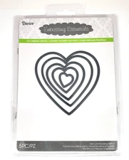Darice Embossing Essentials-Nesting Hearts-Cutting Middle-Cut Emboss Stencil 5pc