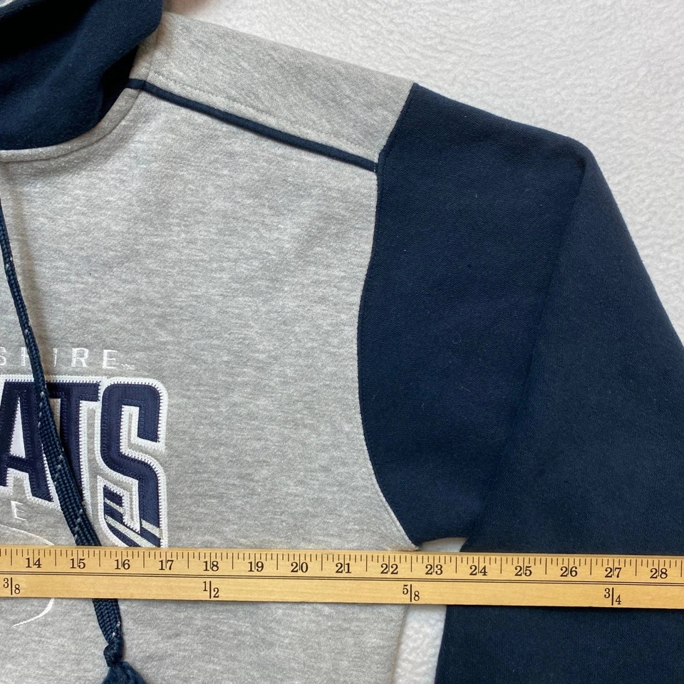 VINTAGE New Hampshire Wildcats Hoodie Mens M Gray Navy Lace Up Pullover CI Sport - Image 4 of 4