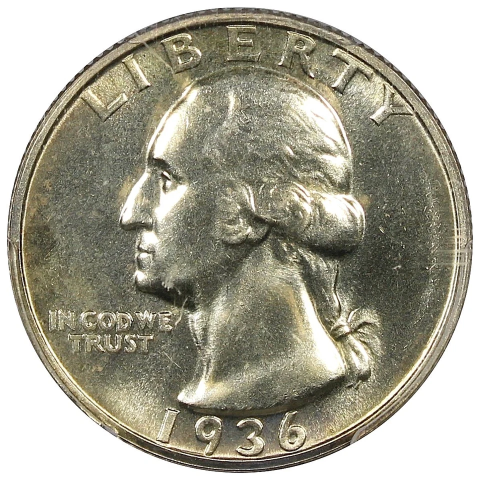 1936 Proof George Washington Silver Quarter 25C PCGS PR 65 / HARD TO FIND / UNC - Image 2 of 4