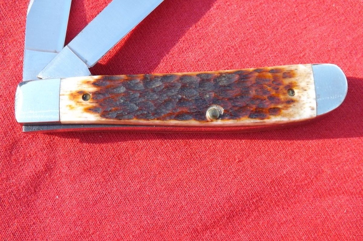 1985 CASE XX 6207 MINI TRAPPER JIGGED BONE KNIFE MINI TRAPPER