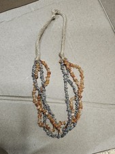 Multi Strand orange Gray-toned stone chips Rope Style
