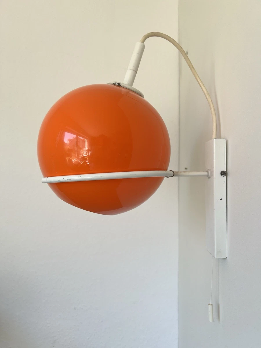 Lampe de sol ancienne orange des années 70 - Décoration