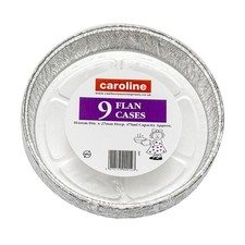 9 x Round 6" Flan Pie Foil Baking Cases 164 x 27mm Deep Baking Flans Pies Tarts