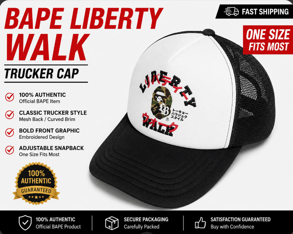 2025 Bape Liberty Walk LBWK bathing ape mesh cap new black free