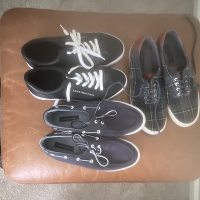 Tommy Hilfiger Men's 11 M Canvas Casual Sneakers Lot Black Navy Plaid