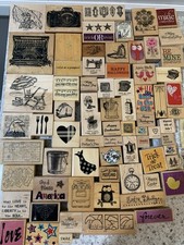 Scrapbooking Craft Rubber Stamps Mixed Themes Lot Of 86 12 Clear Squares
