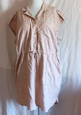 Time & Tru Utility Shirt Dress 22 XXXL Carmel Cotton Urbancore New w/Tags