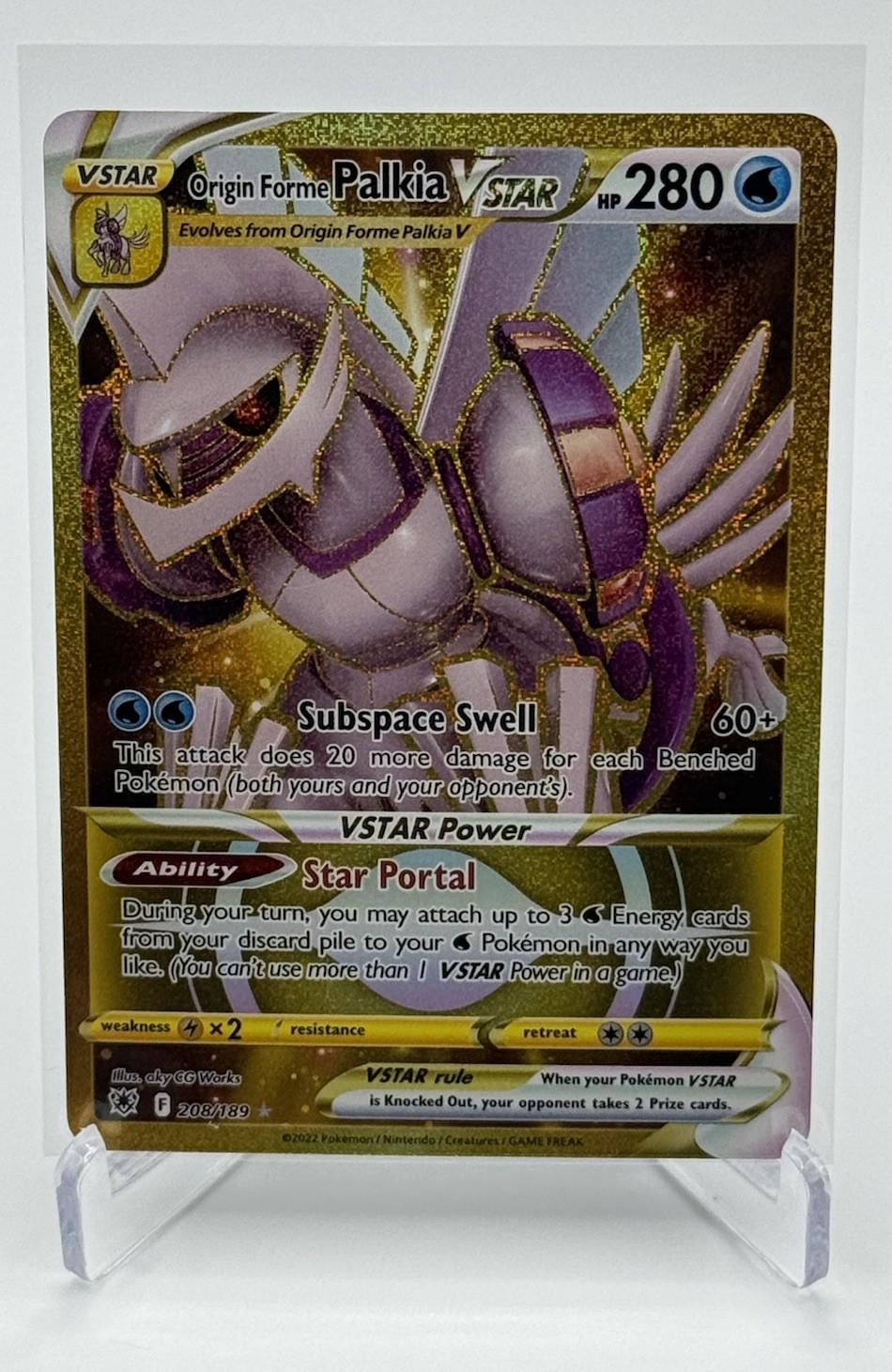 Pokemon Origin Forme Palkia VSTAR 208/189 (Secret) Astral Radiance Rare Holo, NM