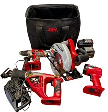 SKIL 18V Cordless Tool Set Drill Circular Saw Recip Saw Light Bag READ