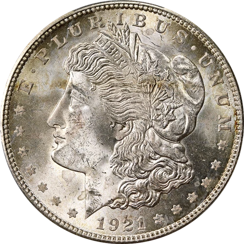 1921-P Morgan Silver Dollar PCGS MS64 - Toning